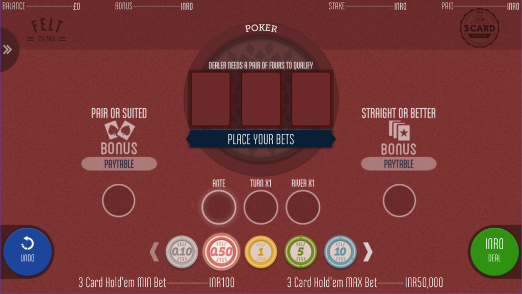 poker table gameplay